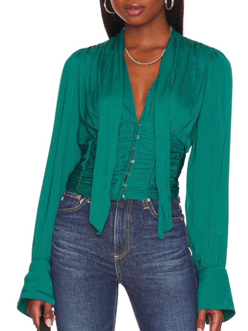 Free People - Meet Me There Button Down Shirt (Green)